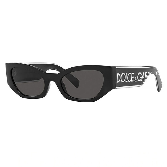 NEW DOLCE&GABBANA GEOMETRIC SUNGLASSES DG6186 501/87 BLACK EYEWEAR - Picture 1 of 3
